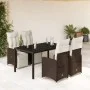 Mesita y sillas jardín 5 pzas y cojines ratán sintético marrón by , Garden sets - Ref: Foro24-3277189, Price: 674,31 €, Disco...