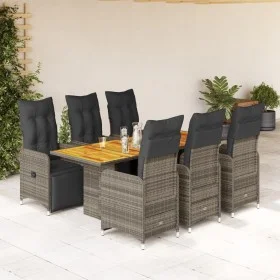 Mesita y sillas jardín 7 piezas y cojines ratán sintético gris by , Garden sets - Ref: Foro24-3277163, Price: 1,00 €, Discoun...