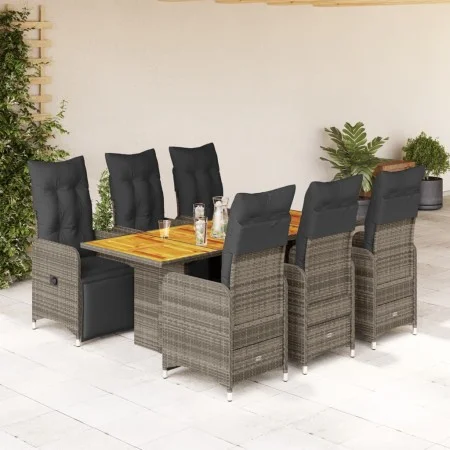 Gartentisch und Stühle 7-teilig und Kissen aus grauem Kunststoff-Rattan. von , Gartensets - Ref: Foro24-3277163, Preis: 1,00 ...