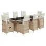 Gartentisch- und Stuhlset 5-teilig mit PE-Rattan-Beige-Kissen. von , Gartensets - Ref: Foro24-3277299, Preis: 1,00 €, Rabatt: %
