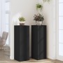 Soportes de plantas 2 uds madera ingeniería negro 33x33x100 cm de , Soportes para macetas - Ref: Foro24-3307883, Precio: 126,...