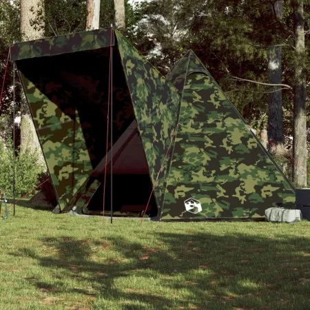 Tienda campaña familiar tipi 6 personas impermeable camuflaje de , Tiendas de campaña - Ref: Foro24-4009444, Precio: 166,56 €...