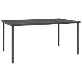 Anthrazitgrauer Garten-Esstisch aus Stahl 150x90x74 cm von vidaXL, Gartentische - Ref: Foro24-313087, Preis: 204,21 €, Rabatt: %