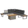 Set sofás jardín y cojines 2 pzas ratán sintético acacia gris by , Garden sets - Ref: Foro24-3277500, Price: 373,07 €, Discou...