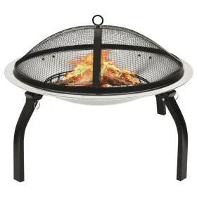 Feuerschale und Grill 2 in 1 Schürhaken aus Edelstahl, 56 x 56 x 49 cm von vidaXL, Kamine - Ref: Foro24-313353, Preis: 61,03 ...
