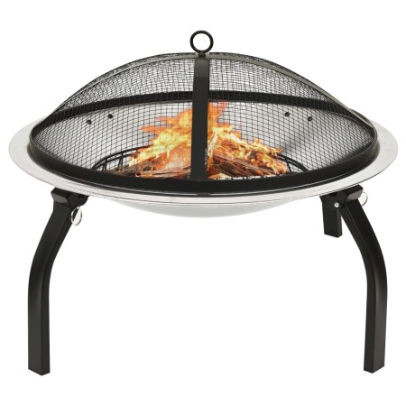 Feuerschale und Grill 2 in 1 Schürhaken aus Edelstahl, 56 x 56 x 49 cm von vidaXL, Kamine - Ref: Foro24-313353, Preis: 64,19 ...