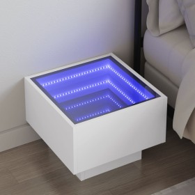 Mesita de noche con LED Infinity blanca 40x40x30 cm by , Nightstands - Ref: Foro24-3284063, Price: 88,37 €, Discount: %