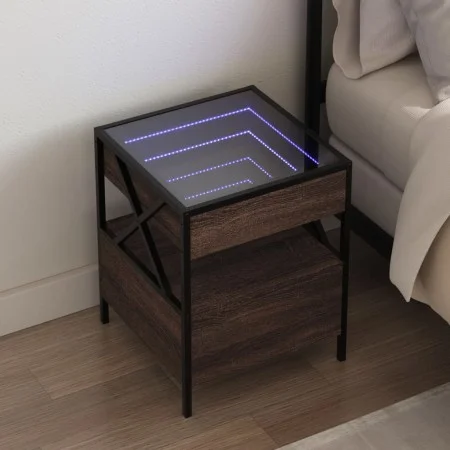 Nachttisch mit Infinity LED in Eichenbraun 40x40x51 cm von , Nachttische - Ref: Foro24-3284105, Preis: 88,55 €, Rabatt: %