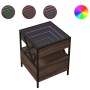 Mesita de noche con Infinity LED marrón roble 40x40x51 cm by , Nightstands - Ref: Foro24-3284105, Price: 89,99 €, Discount: %