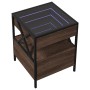 Mesita de noche con Infinity LED marrón roble 40x40x51 cm by , Nightstands - Ref: Foro24-3284105, Price: 89,99 €, Discount: %
