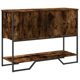 Mesa consola madera de ingeniería roble ahumado 100x35x74,5 cm by , Side tables - Ref: Foro24-848536, Price: 65,67 €, Discoun...
