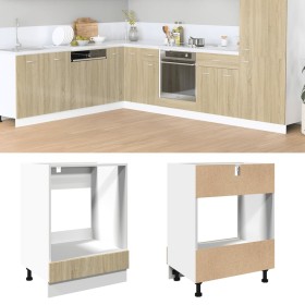 Armario de horno madera contrachapada color roble 60x46x81,5 cm by , Kitchen cabinets - Ref: Foro24-849617, Price: 61,78 €, D...