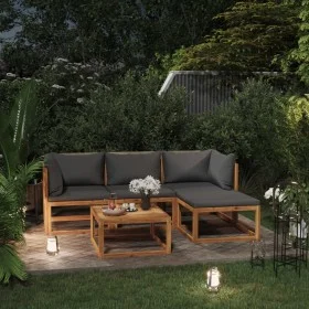 Gartenmöbel-Set 5-teilig mit massiven Akazienholzrahmen und Kissen. von , Gartensets - Ref: Foro24-3098667, Preis: 460,78 €, ...