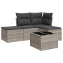 Set de sofás jardín y cojines 5 pzas ratán sintético gris claro by , Garden sets - Ref: Foro24-3249331, Price: 295,64 €, Disc...