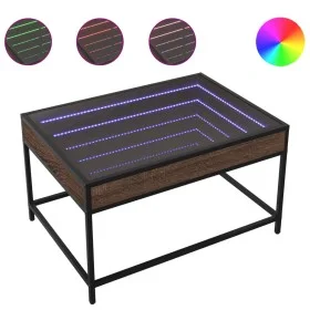 Mesa de centro con Infinity LED marrón roble 70x50x41 cm by , Coffee table - Ref: Foro24-847686, Price: 87,73 €, Discount: %