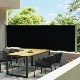 Retractable black side awning for patio 140x600 cm by vidaXL, Umbrellas - Ref: Foro24-313369, Price: 93,11 €, Discount: %