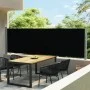 Retractable black side awning for patio 140x600 cm by vidaXL, Umbrellas - Ref: Foro24-313369, Price: 93,11 €, Discount: %