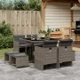 Set comedor jardín 9 pzas y cojines ratán sintético gris de , Conjuntos de jardín - Ref: Foro24-3210596, Precio: 447,74 €, De...