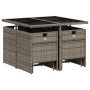 Set comedor jardín 9 pzas y cojines ratán sintético gris