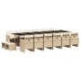 Set comedor de jardín 17 pzas con cojines ratán sintético beige by , Garden sets - Ref: Foro24-3210646, Price: 968,70 €, Disc...