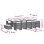 Set comedor de jardín con cojines 15 pzas ratán sintético negro by , Garden sets - Ref: Foro24-3210631, Price: 870,00 €, Disc...