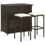 Set mesa y sillas de bar jardín 3 piezas ratán sintético marrón by vidaXL, Furniture sets for kitchens and dining rooms - Ref...