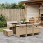 Set comedor de jardín 11 pzas con cojines ratán sintético beige by , Garden sets - Ref: Foro24-3210610, Price: 517,32 €, Disc...