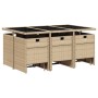 Set comedor de jardín 11 pzas con cojines ratán sintético beige by , Garden sets - Ref: Foro24-3210610, Price: 517,32 €, Disc...