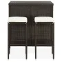 Set mesa y sillas de bar jardín 3 piezas ratán sintético marrón by vidaXL, Furniture sets for kitchens and dining rooms - Ref...