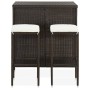 Set mesa y sillas de bar jardín 3 piezas ratán sintético marrón by vidaXL, Furniture sets for kitchens and dining rooms - Ref...