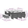 Set de comedor jardín 11 pzas con cojines ratán sintético negro by , Garden sets - Ref: Foro24-3210606, Price: 536,83 €, Disc...