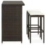 Set mesa y sillas de bar jardín 3 piezas ratán sintético marrón by vidaXL, Furniture sets for kitchens and dining rooms - Ref...