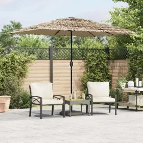 Sombrilla de jardín con LEDs poste acero marrón 300x200x250 cm by , Umbrellas - Ref: Foro24-4005118, Price: 132,64 €, Discoun...