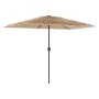 Sombrilla de jardín con LEDs poste acero marrón 300x200x250 cm de , Sombrillas - Ref: Foro24-4005118, Precio: 164,31 €