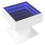 Mesa de centro con luz LED madera ingeniería blanca 50x50x45 cm de , Mesas de centro - Ref: Foro24-847525, Precio: 96,85 €, D...