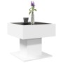 Mesa de centro con luz LED madera ingeniería blanca 50x50x45 cm de , Mesas de centro - Ref: Foro24-847525, Precio: 96,85 €, D...