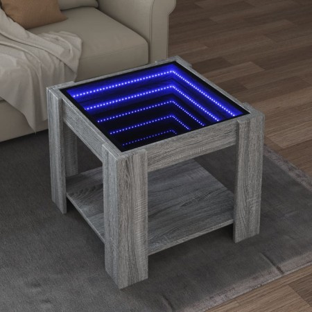 Mesa de centro y LED madera ingeniería gris Sonoma 53x53x45 cm by , Coffee table - Ref: Foro24-847544, Price: 89,92 €, Discou...