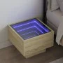 Mesita de noche con Infinity LED roble Sonoma 40x40x30 cm de , Mesitas de noche - Ref: Foro24-3284065, Precio: 62,90 €, Descu...