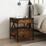 Mesita de noche con Infinity LED roble ahumado 40x40x51 cm by , Nightstands - Ref: Foro24-3284103, Price: 76,71 €, Discount: %