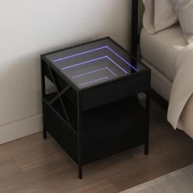 Mesita de noche con Infinity LED negra 40x40x51 cm de , Mesitas de noche - Ref: Foro24-3284101, Precio: 80,02 €, Descuento: %