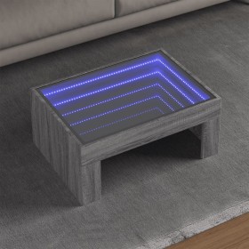 Mesa de centro con Infinity LED gris Sonoma 70x50x30 cm by , Coffee table - Ref: Foro24-847614, Price: 94,56 €, Discount: %