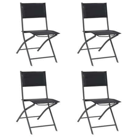 Klappbare Gartenstühle 4 Einheiten aus Stahl und Textilene von vidaXL, Gartenstühle - Ref: Foro24-313083, Preis: 148,24 €, Ra...