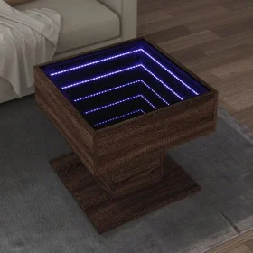 Mesa de centro y LED madera ingeniería marrón roble 50x50x45 cm by , Coffee table - Ref: Foro24-847531, Price: 89,93 €, Disco...
