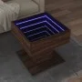 Mesa de centro y LED madera ingeniería marrón roble 50x50x45 cm by , Coffee table - Ref: Foro24-847531, Price: 89,93 €, Disco...