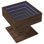 Mesa de centro y LED madera ingeniería marrón roble 50x50x45 cm by , Coffee table - Ref: Foro24-847531, Price: 89,93 €, Disco...