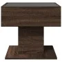 Mesa de centro y LED madera ingeniería marrón roble 50x50x45 cm by , Coffee table - Ref: Foro24-847531, Price: 89,93 €, Disco...