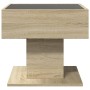Mesa de centro y LED madera ingeniería roble Sonoma 50x50x45 cm by , Coffee table - Ref: Foro24-847527, Price: 83,82 €, Disco...