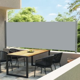Toldo lateral retráctil para patio gris 600x160 cm
