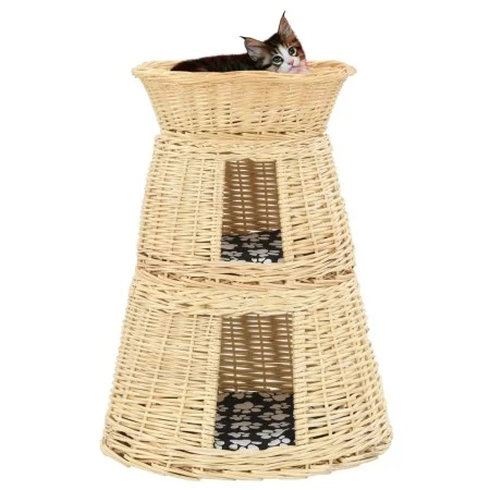 Set of 3 cat baskets with natural willow cushions 47x34x60cm by , Cat furniture - Ref: Foro24-170771, Price: 85,05 €, Discoun...