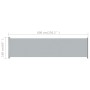Toldo lateral retráctil para patio gris 600x160 cm by vidaXL, Umbrellas - Ref: Foro24-313379, Price: 105,29 €, Discount: %
